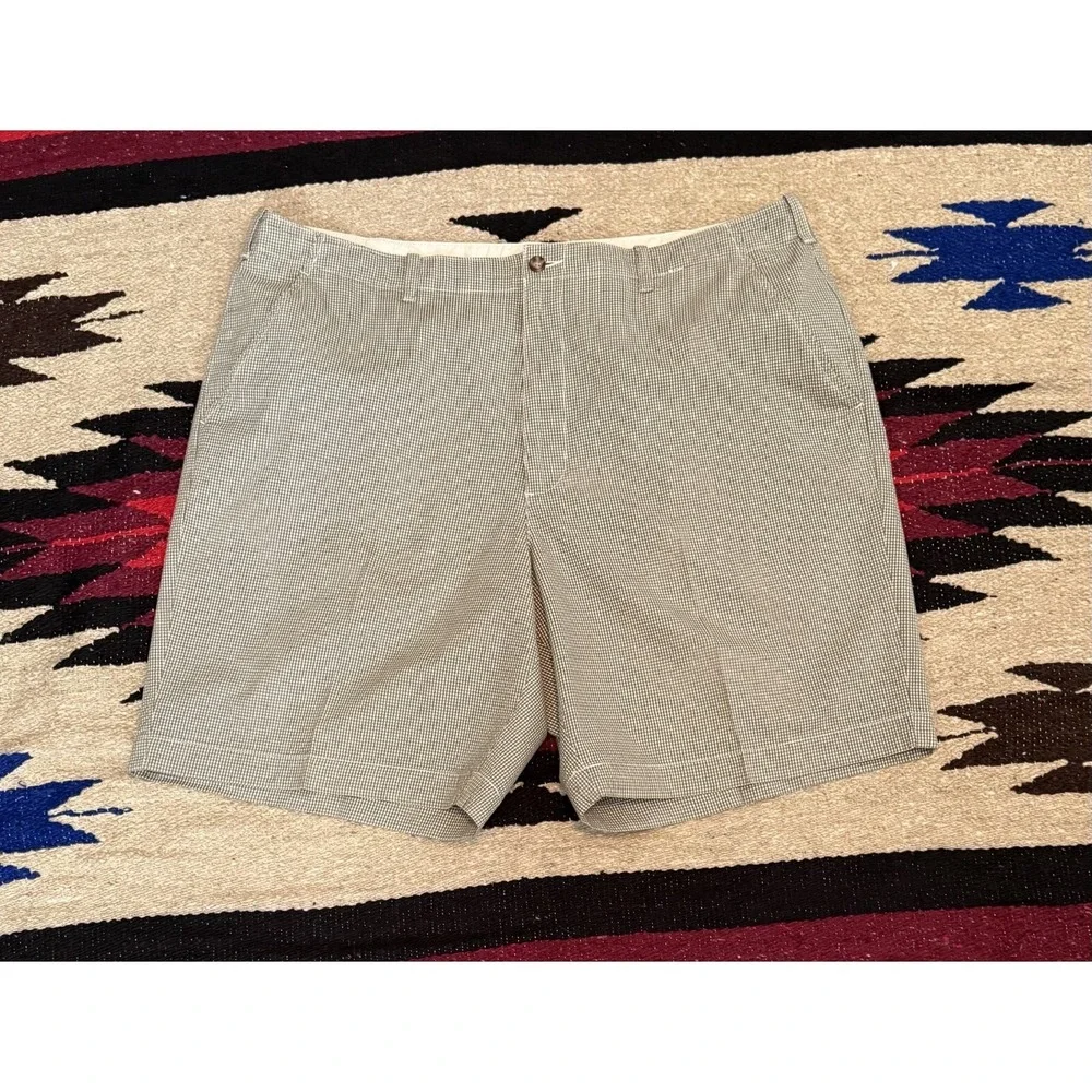Brooks Sport Men's 38x8 Seersucker‎ Cotton Chino Flat Front Short Preppy